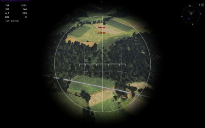Lining up a target in the bombsight